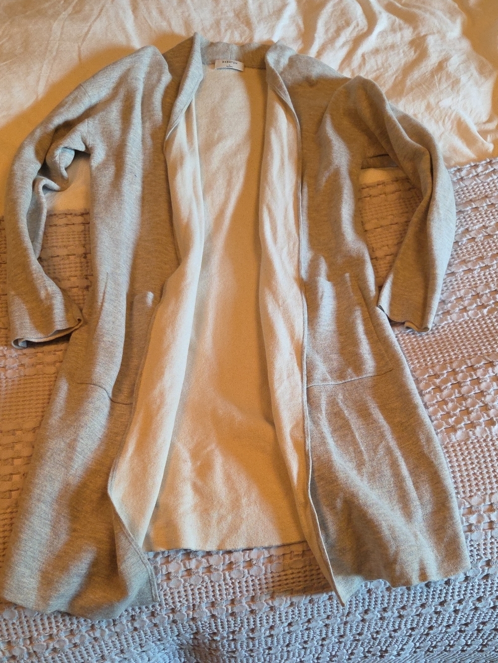Babaton Light Gray Open-Front Cardigan